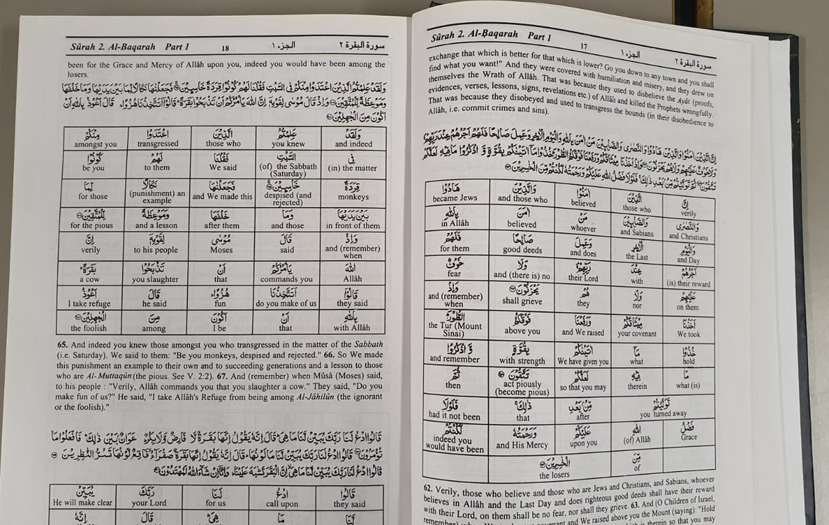 Meaning of the Noble Quran: Word for Word English Translation - 3 Volumes